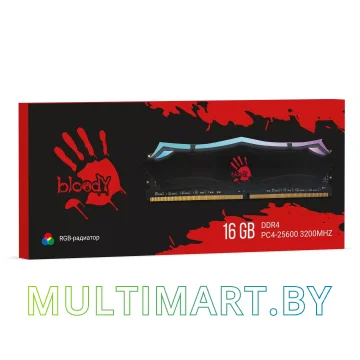 Оперативная память A4Tech Bloody RGB Gaming 16GB DDR4 PC4-25600 (BDM016A3200RD) картинка 2